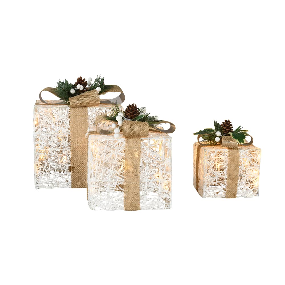 Ensemble de 3 cadeaux illuminés