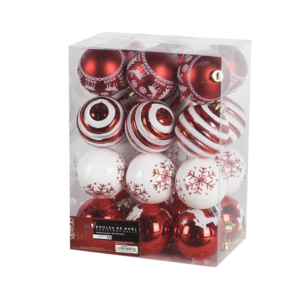 Boules de Noël 2 3/8 po Ens/24