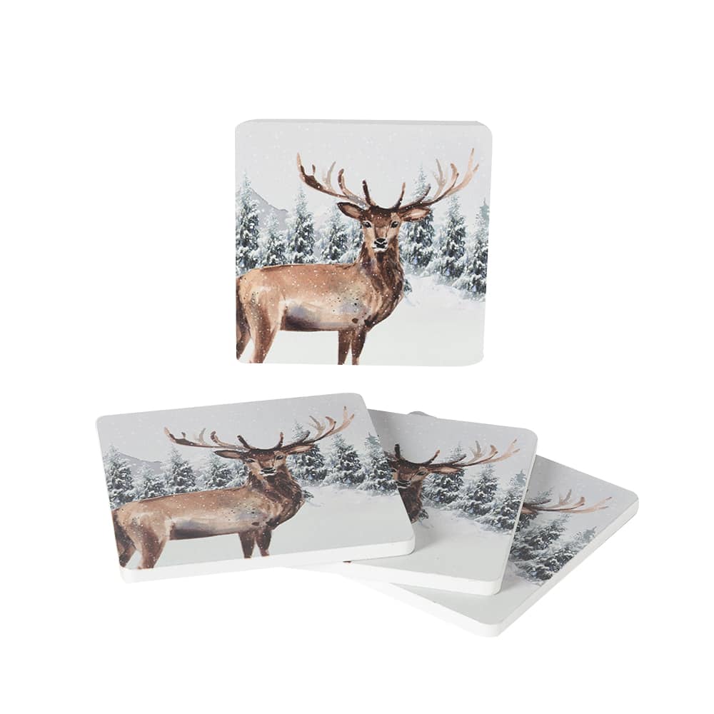 Sous-verres chevreuil Pqt/4 VERTUO