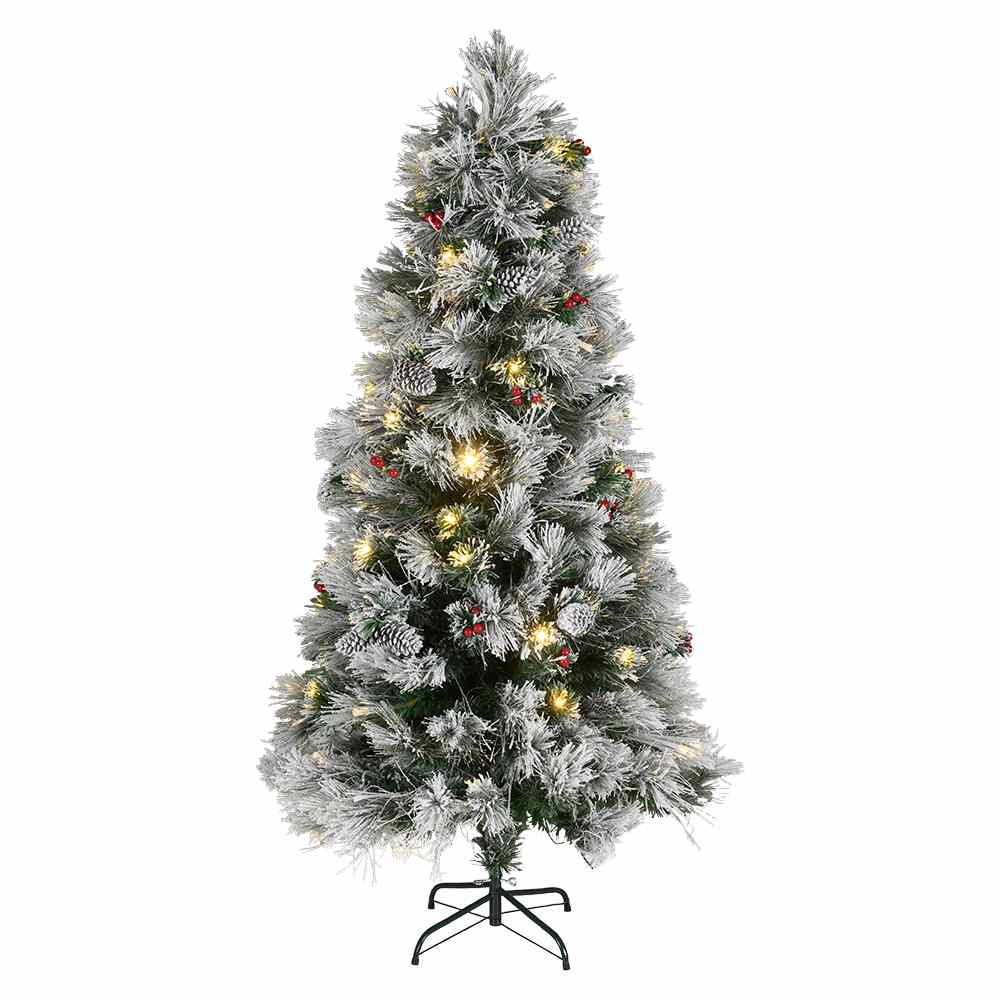 Arbre de Noël à fibre optique et enneigée 6 pi