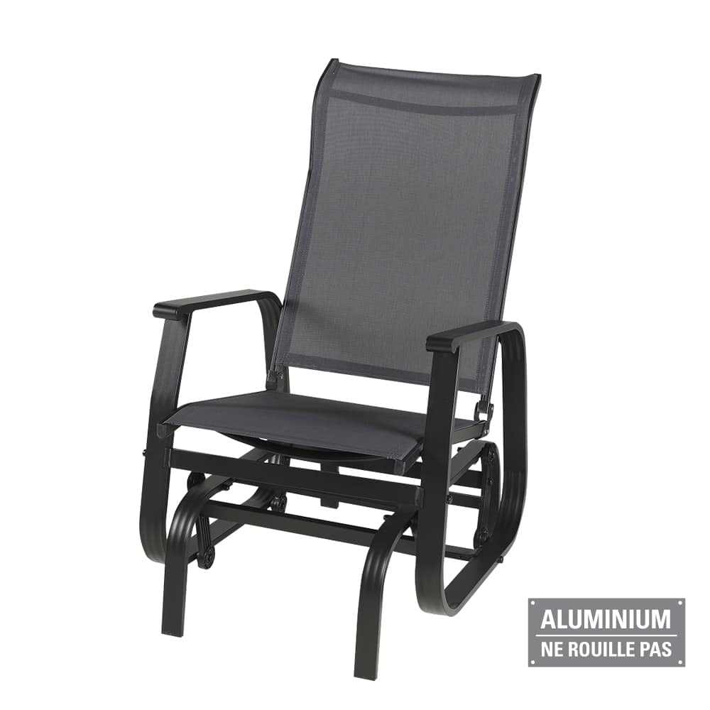 Chaise berçante simple en aluminium anthracite VERTUO