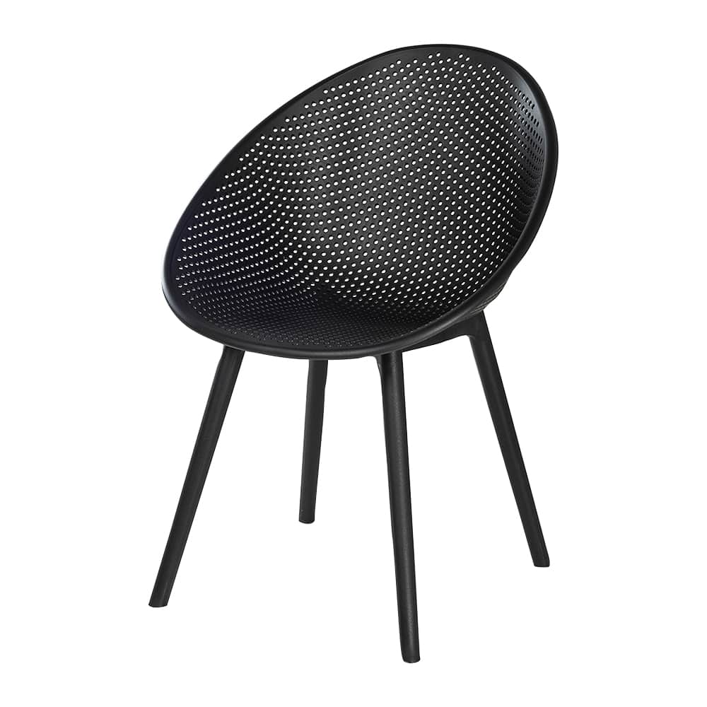 Chaise coquille en polypropylène noire VERTUO