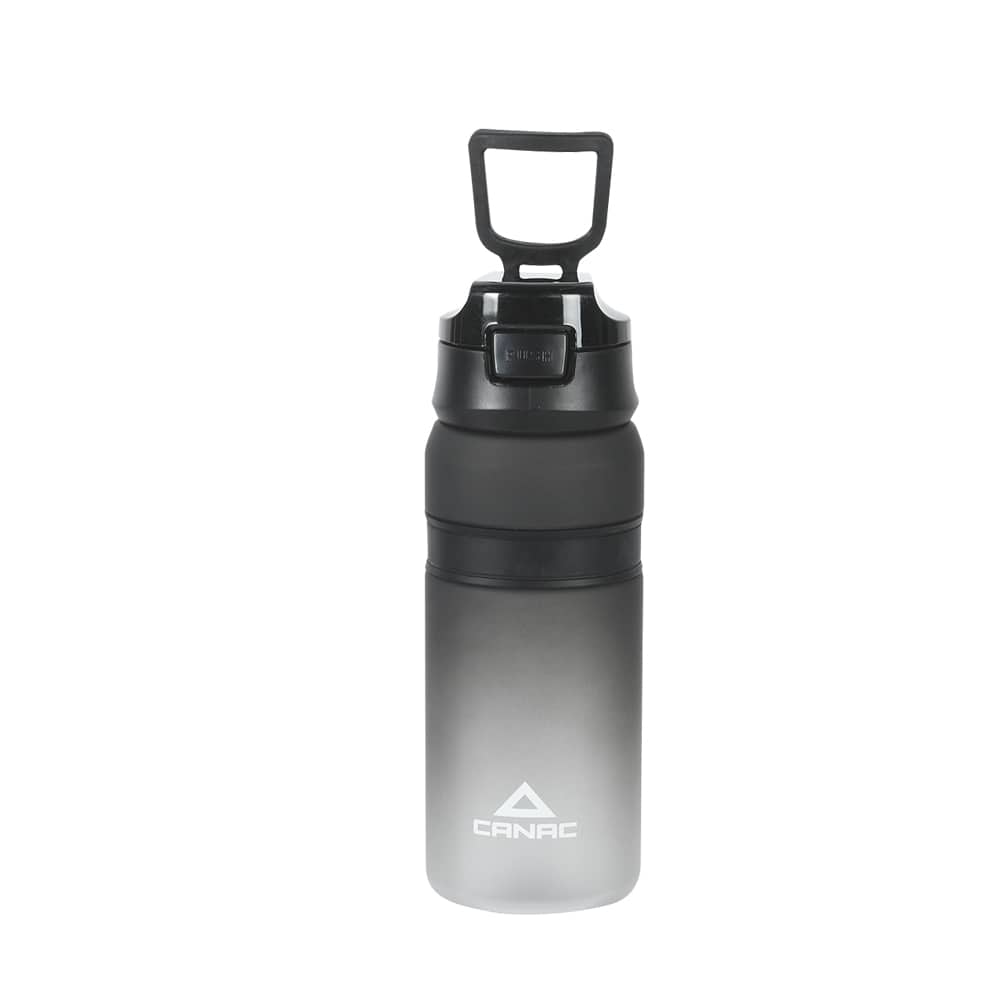 Canac Water Bottle with Straw BPA Free 700 ml Black