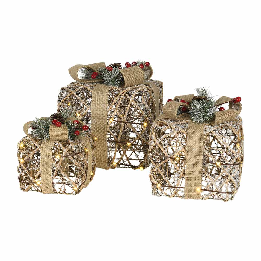 Ensemble de 3 cadeaux illuminés