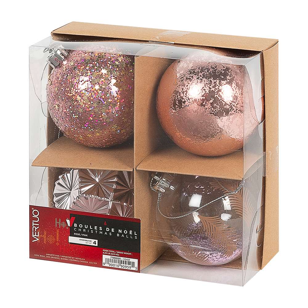 Boules de Noël 3 1/4 po Ens/4