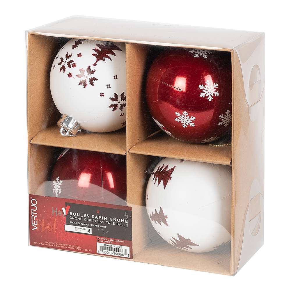 Boules de Noël 3 1/4 po Ens/4