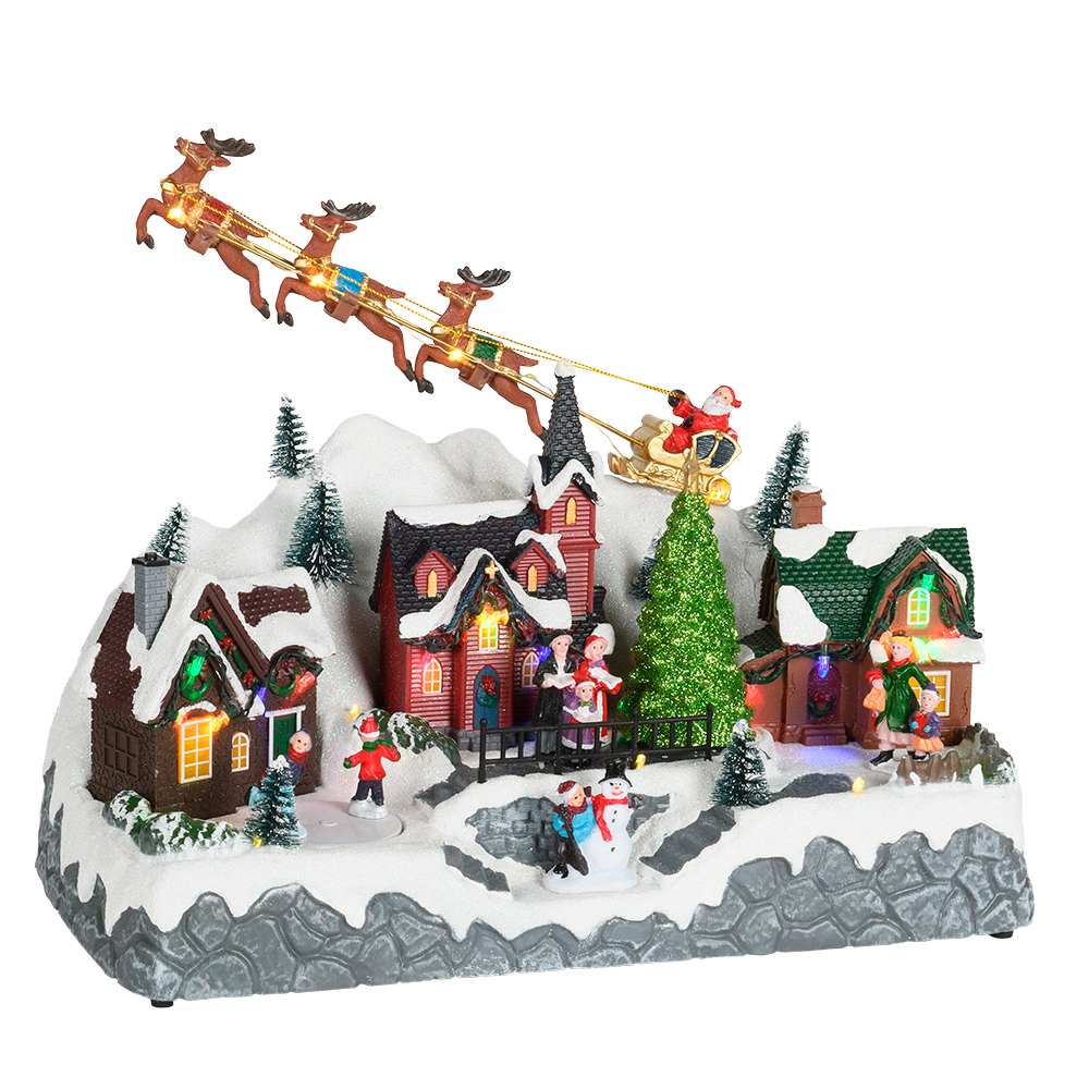 Village de Noël musical illuminé