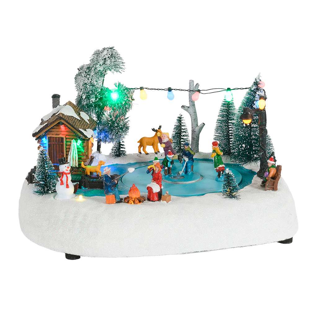 Patinoire musicale illuminée