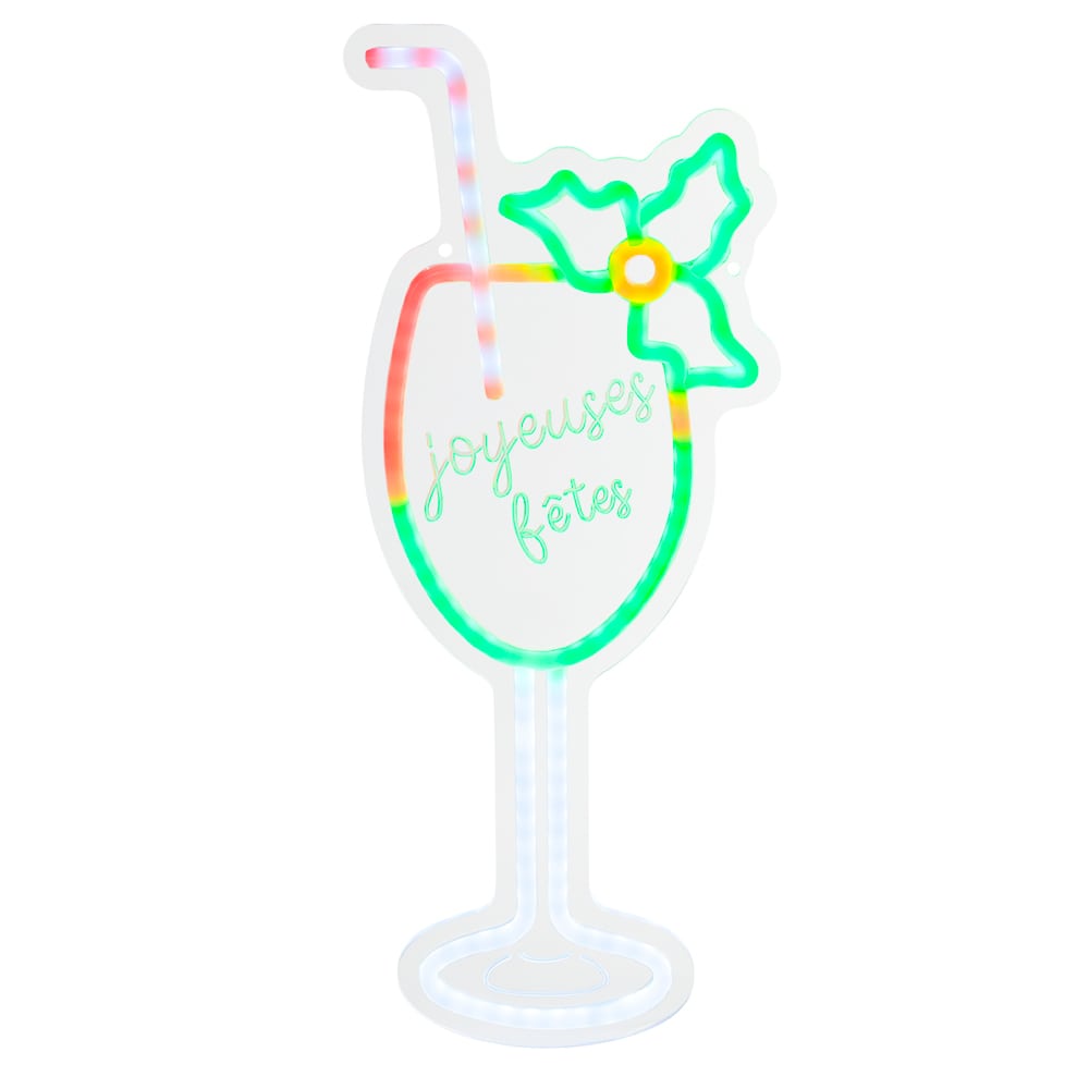 Enseigne en néon cocktail 16 7/8 po