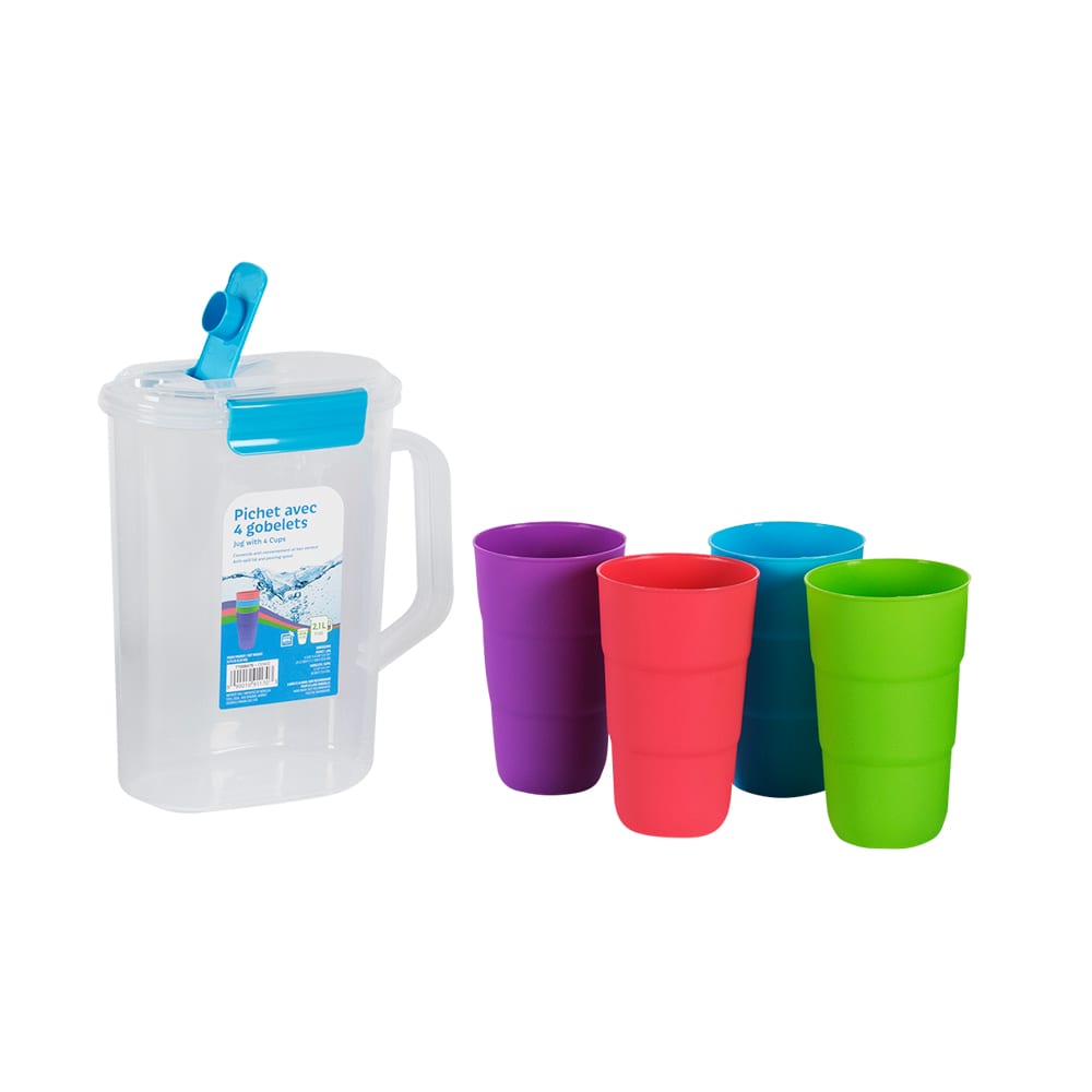 2.1 L Jug and 4 Cups