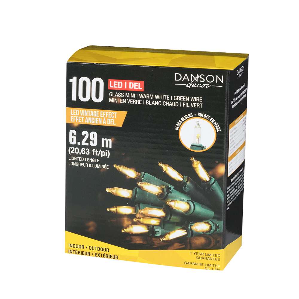 Jeu de 100 lumières DEL blanc chaud