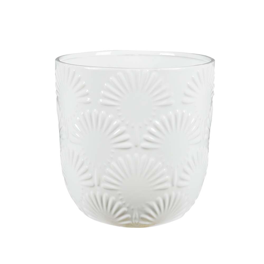 Cache-pot Floral blanc 7 7/8 po VERTUO