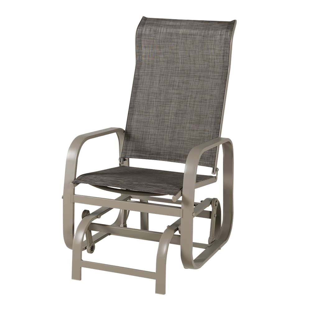 Chaise berçante simple en acier beige VERTUO