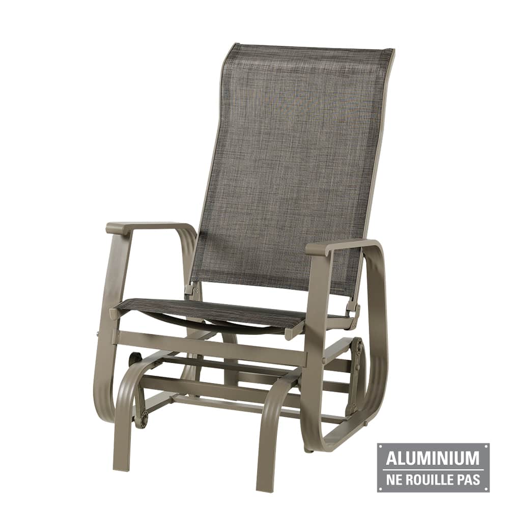 Chaise berçante simple en aluminium beige VERTUO