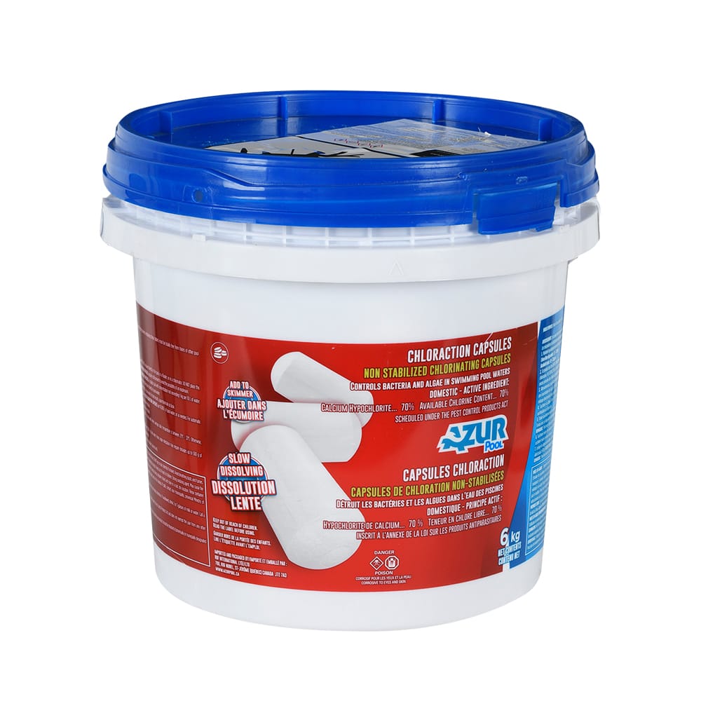 Chlore en capsules 70% pour piscine 6 kg