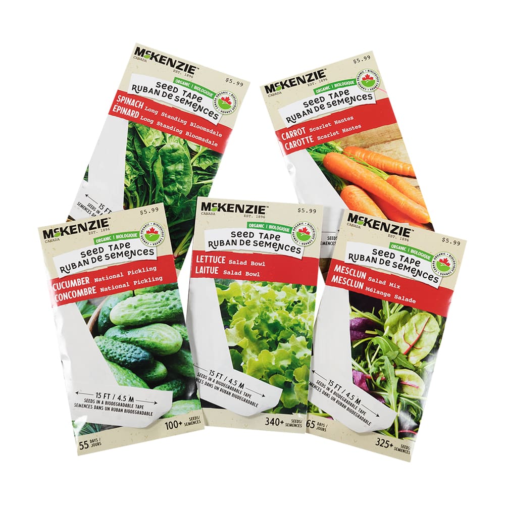 Organic McKenzie Assorted Seeds Tape Vegetable