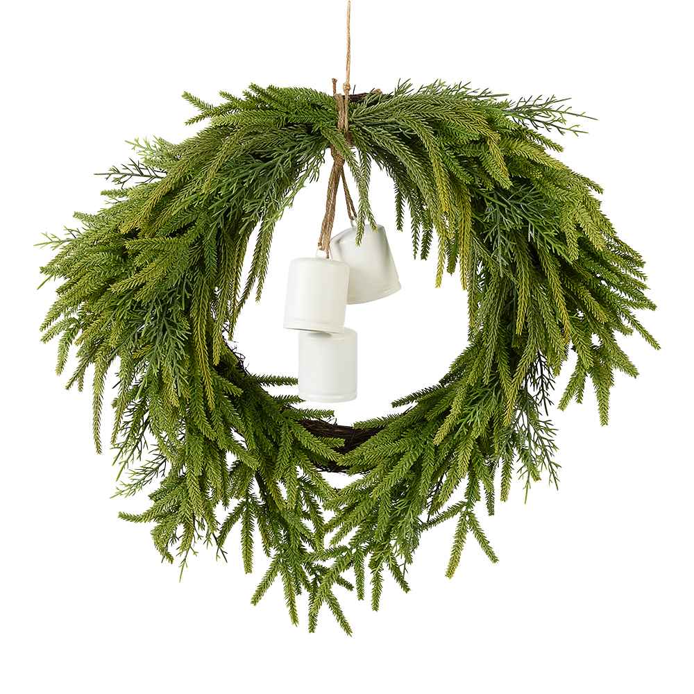 VERTUO Christmas Wreath White Bells 24 in.