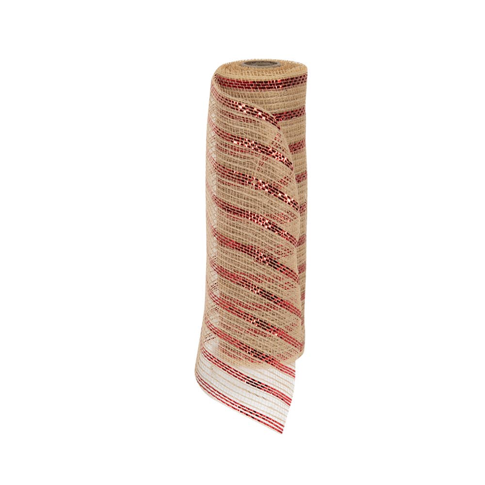 Rouleau de tulle naturel et rouge 10 po x 15 pi VERTUO