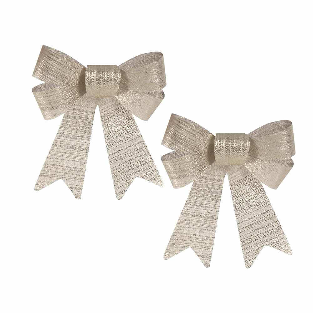 VERTUO Champagne Christmas Bows 5 1/2 in. Pkg/2