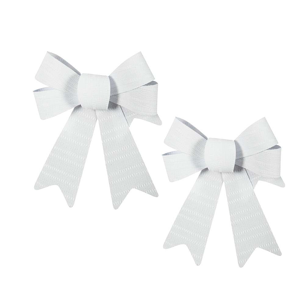 VERTUO White Christmas Bows 5 1/2 in. Pkg/2