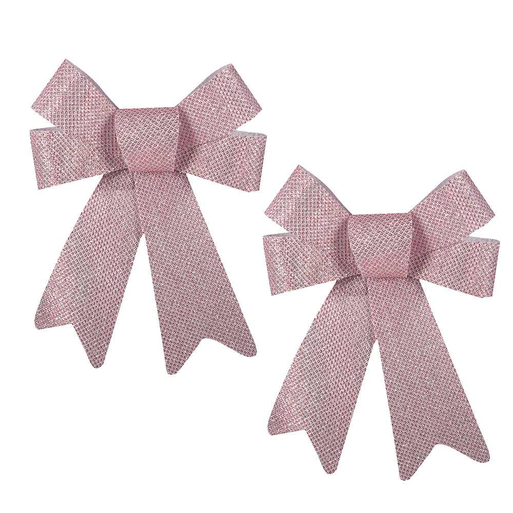 Boucles de Noël roses 5 1/2 po Pqt/2 VERTUO