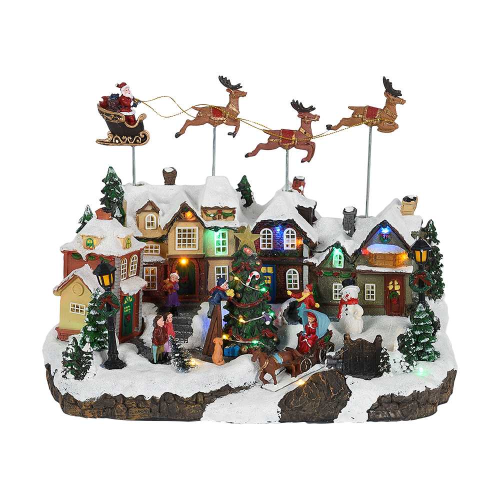 Village de Noël animé musical et illuminé VERTUO