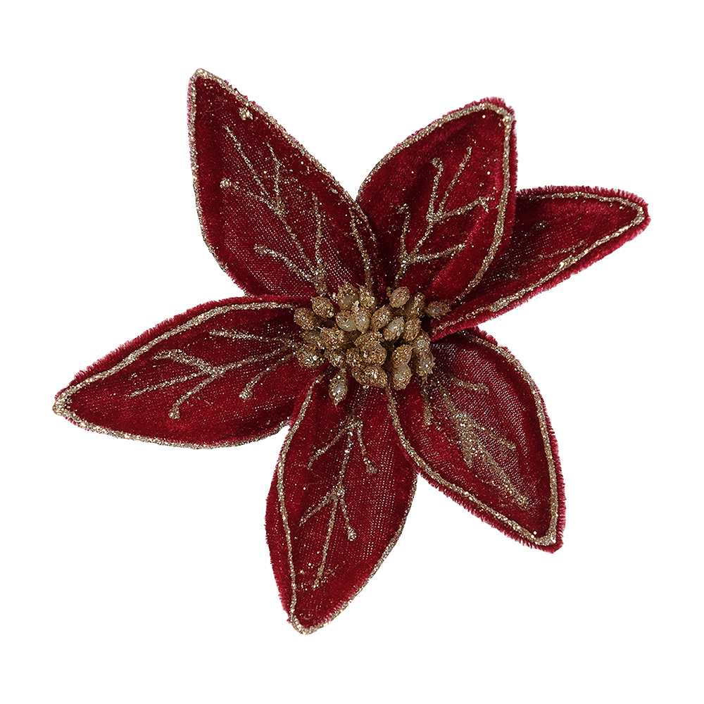 Fleur rouge à pince 4 po VERTUO