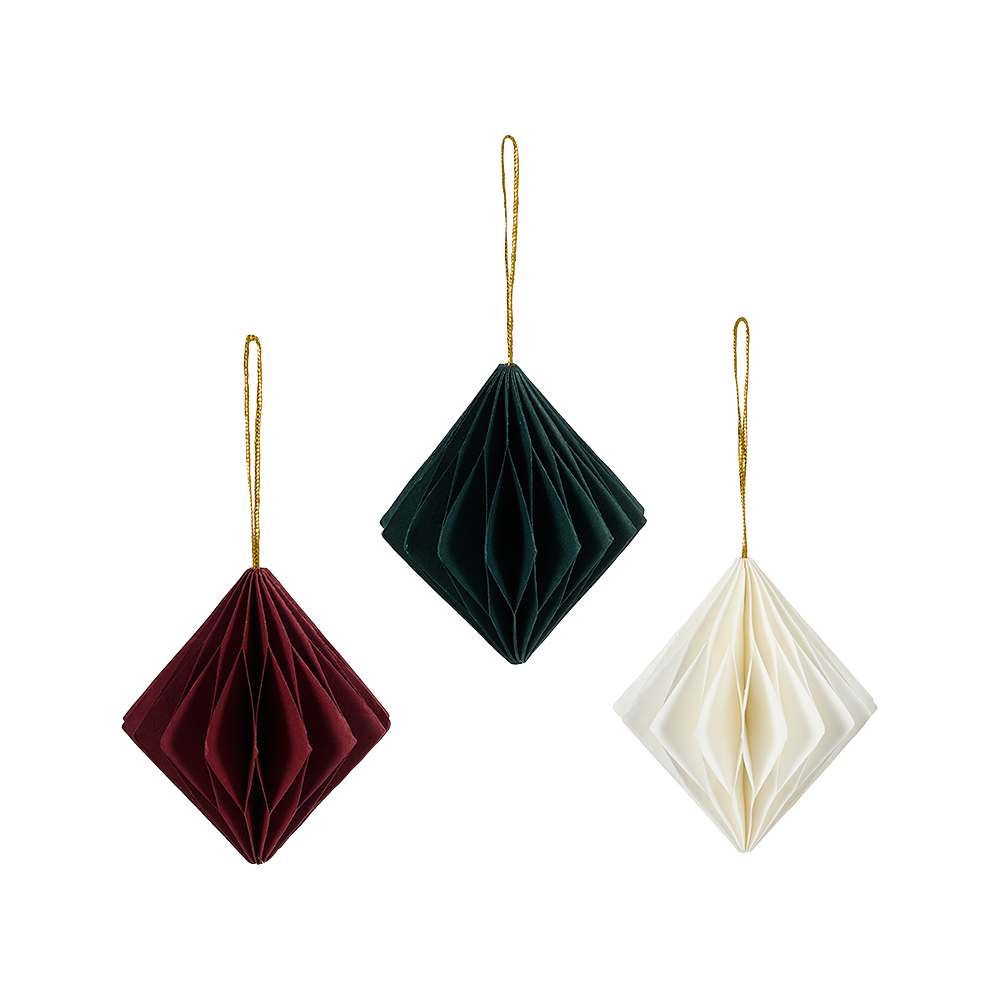 Ensemble de 3 ornements losanges 2 3/4 po VERTUO