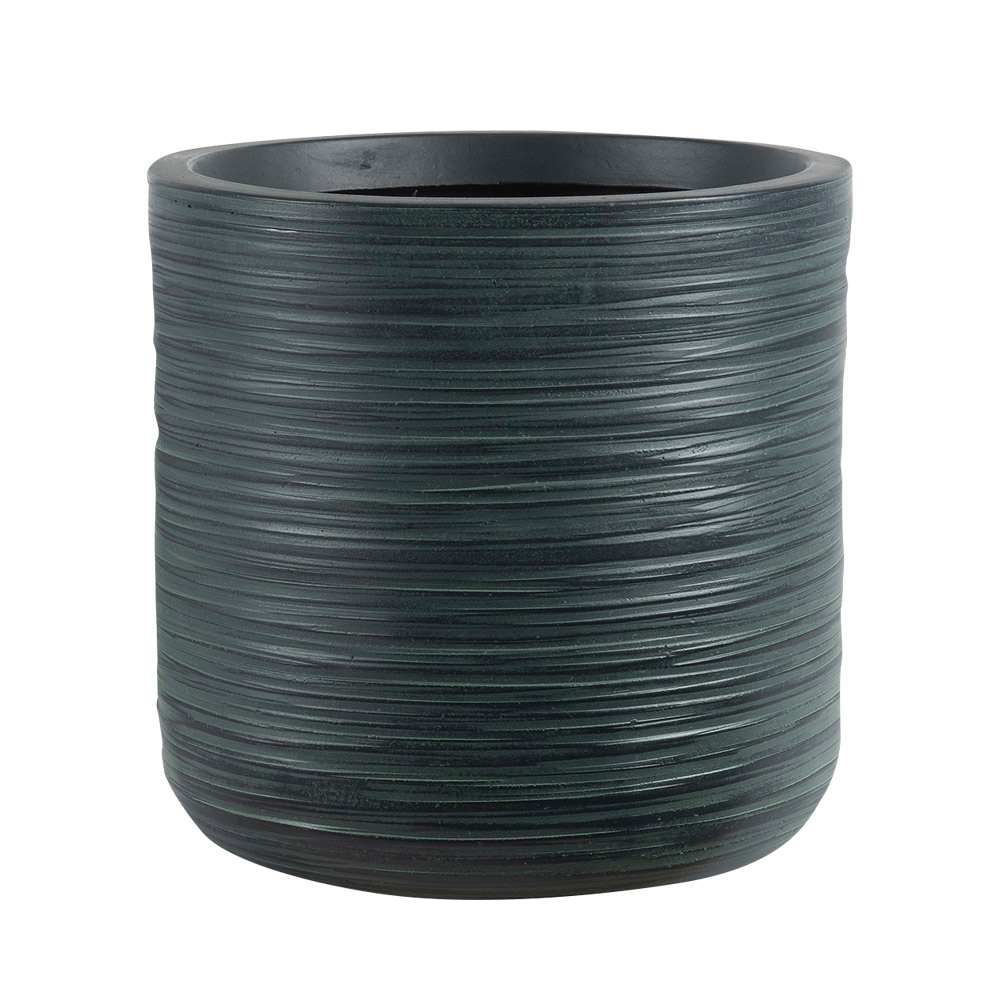 Pot à fleurs rainuré 9 1/2 po vert foncé VERTUO