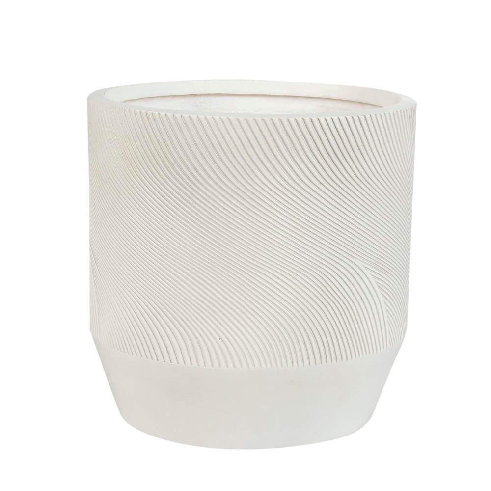 Pot à fleurs lignes courbes 11 3/4 po blanc VERTUO