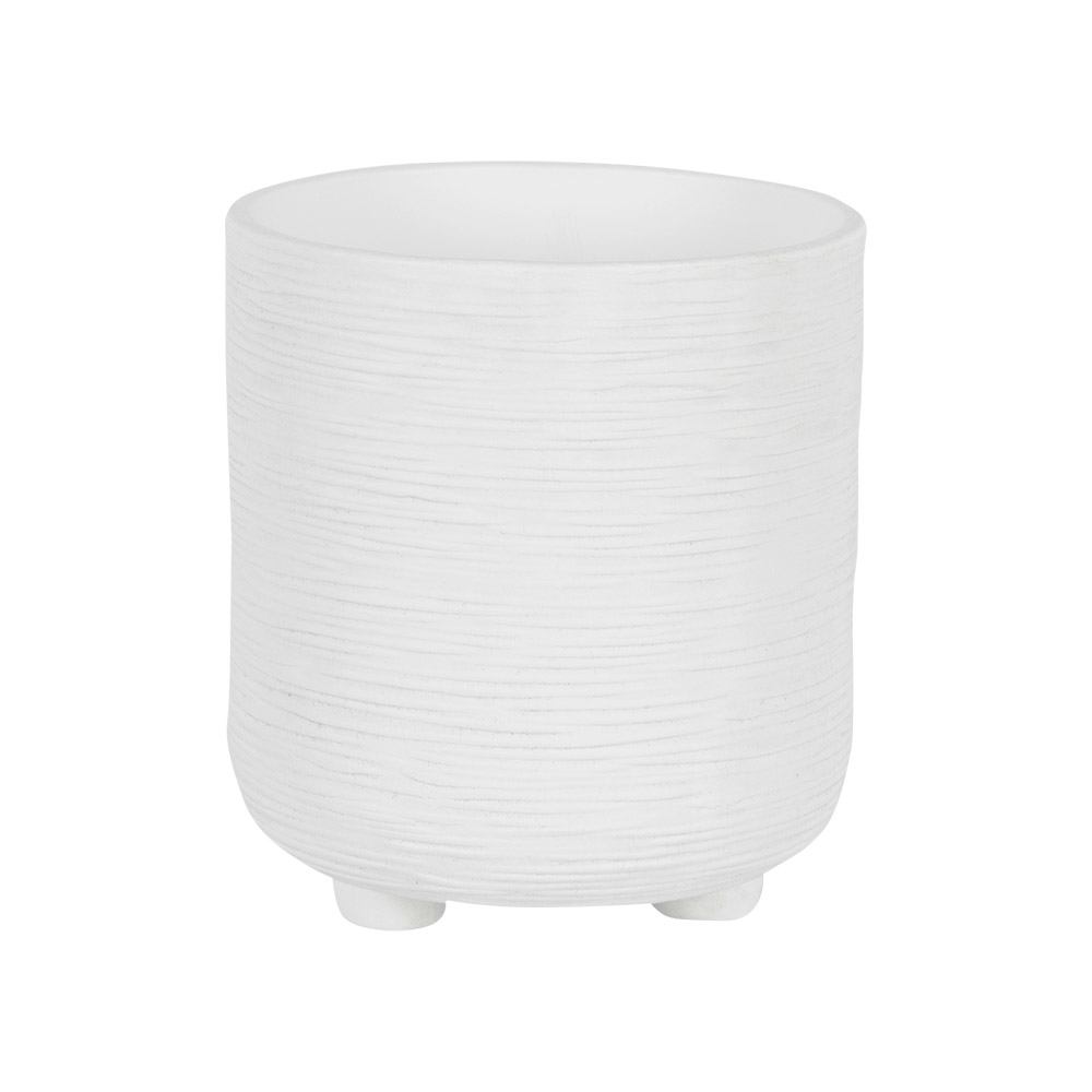 Cache-pot motif à rainures 4 1/2 po blanc VERTUO