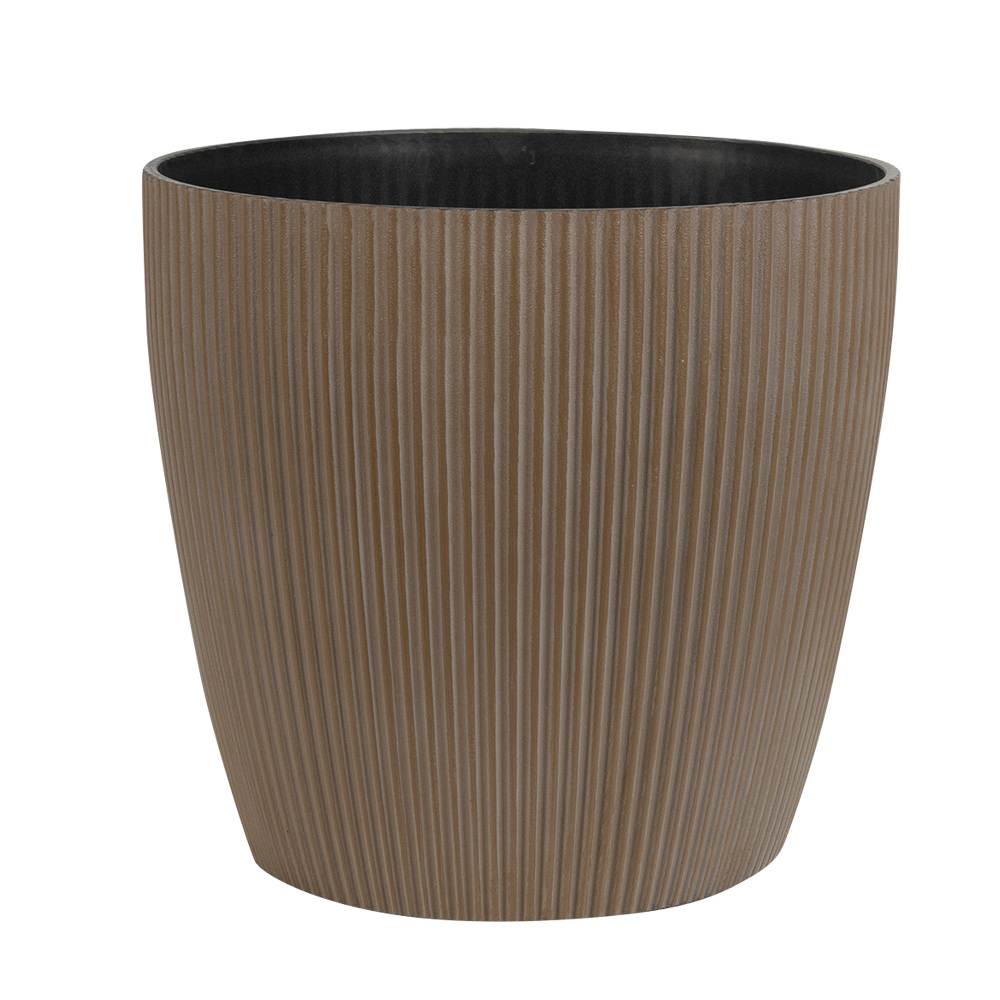 Pot à fleurs rainuré 13 3/4 po beige VERTUO