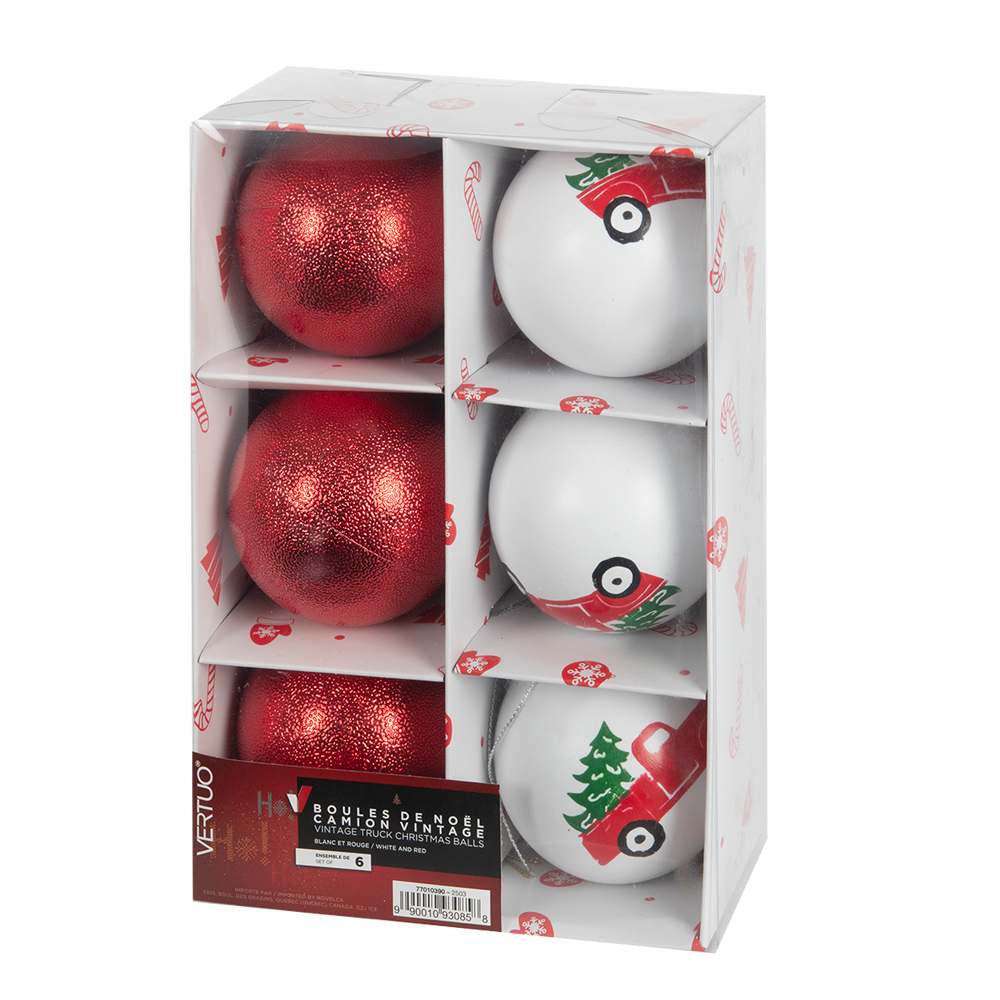 Boules de Noël 2 3/4 po Ens/6 VERTUO