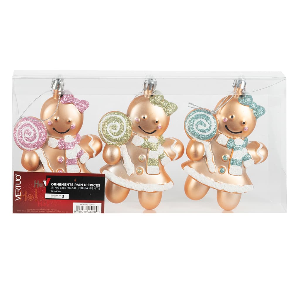 Ornements pain d'épices Ens/3 VERTUO