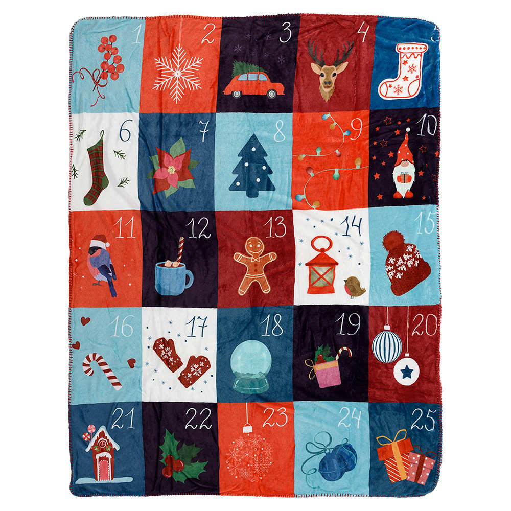 Jeté calendrier de l'Avent 49 1/4 po x 59 po VERTUO