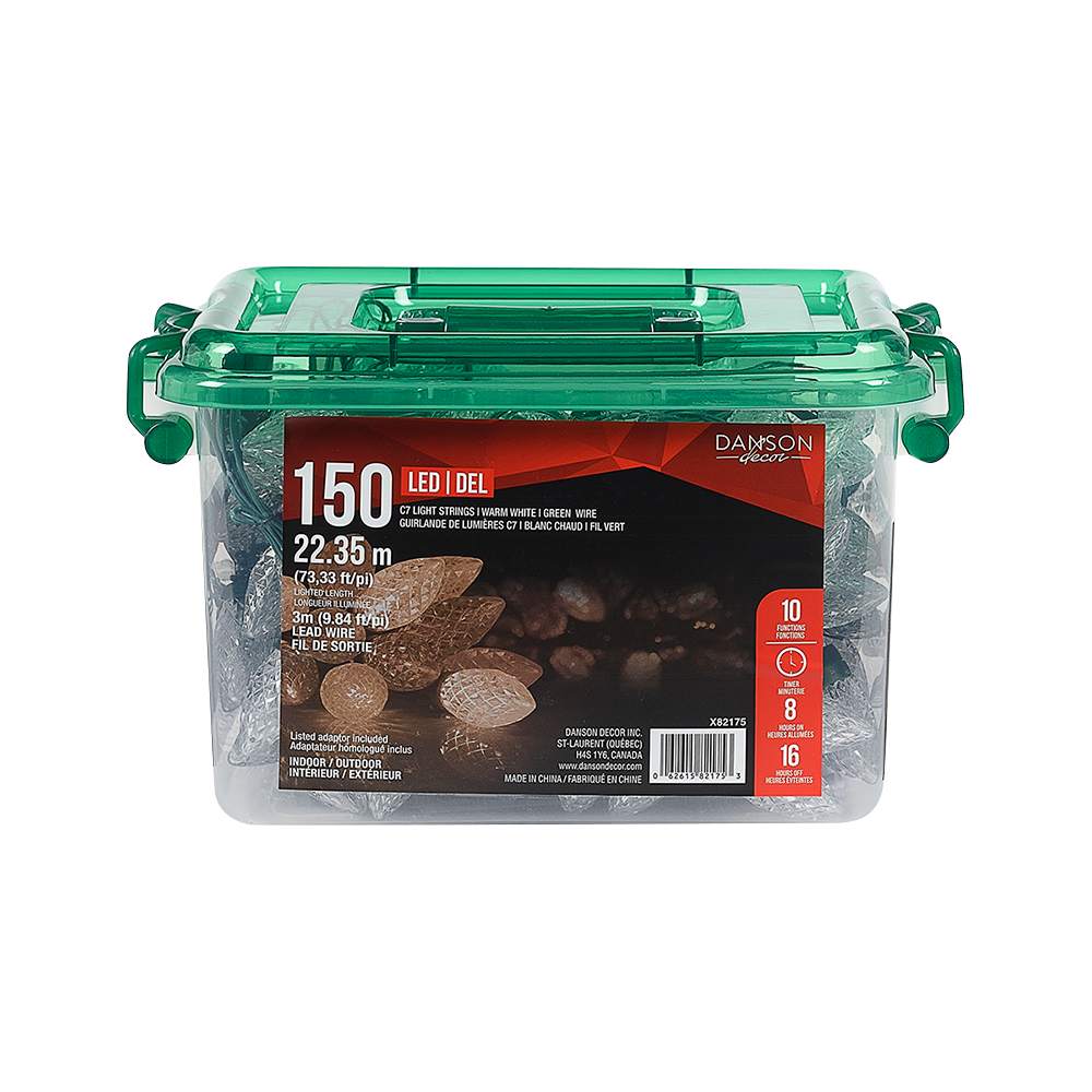 Jeu de 150 lumières DEL C7 blanc chaud