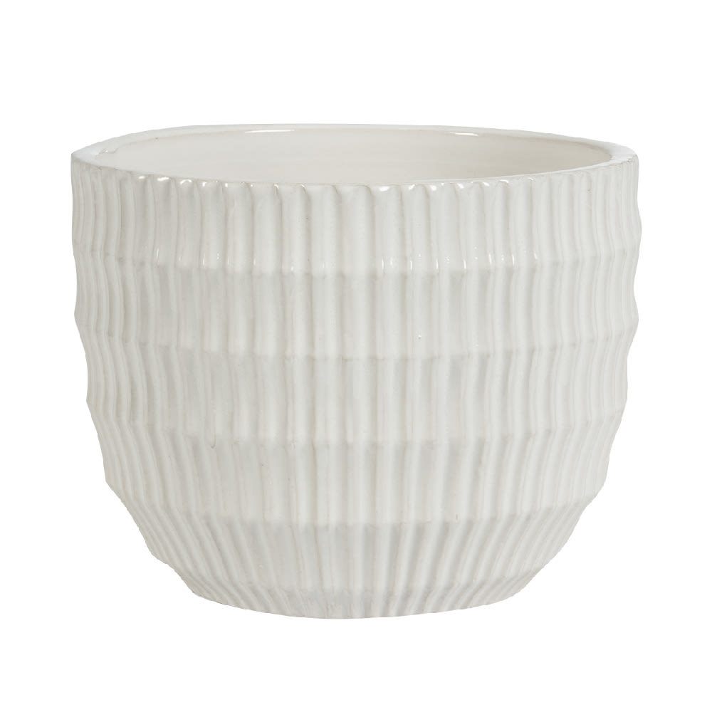 VERTUO Ondu White Pot Cover 8 5/8 in.