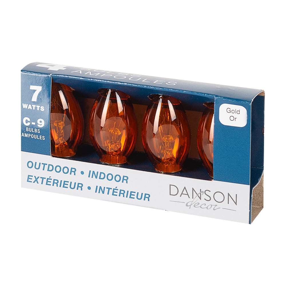 Ampoules de Noël C9 7 W or Pqt/4