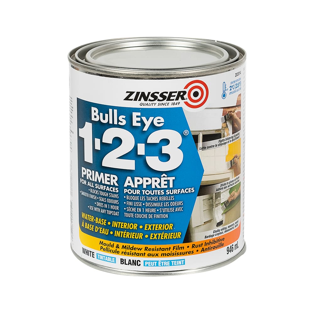 Bulls Eye 1-2-3 Latex Primer Interior and Exterior 946 ml