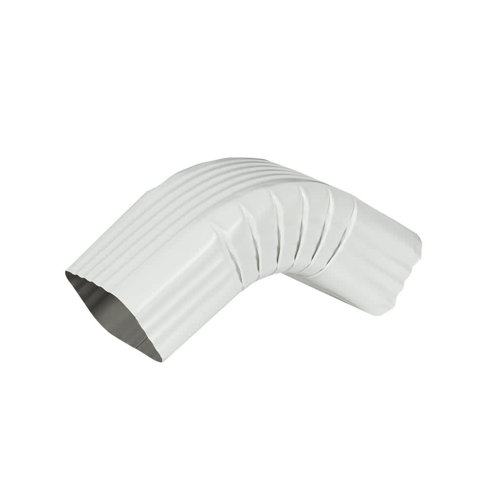 Coude A pour gouttière en aluminium blanc