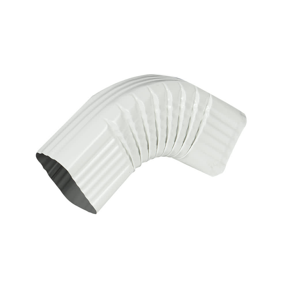 Coude B pour gouttière en aluminium blanc
