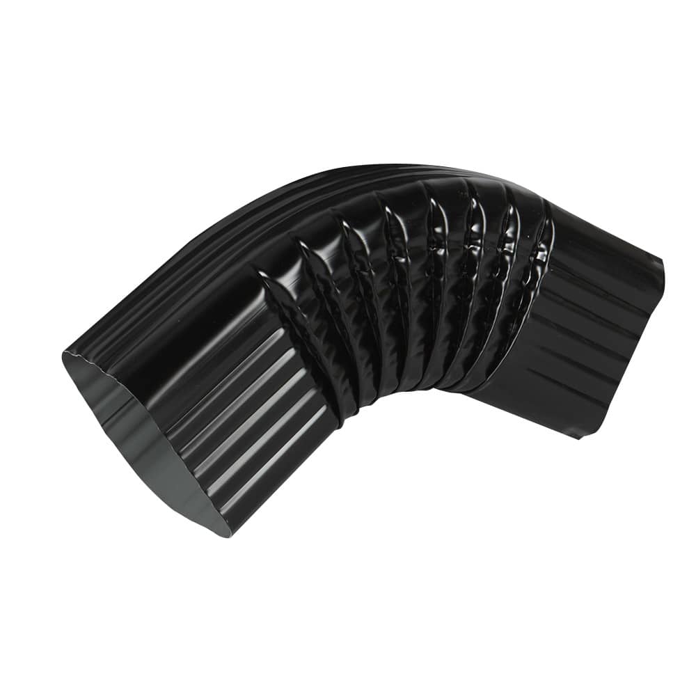 Coude B pour gouttière en aluminium noir