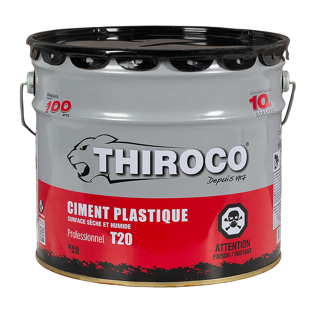 Ciment plastique noir PRO T20 Thiroco 13,6 kg