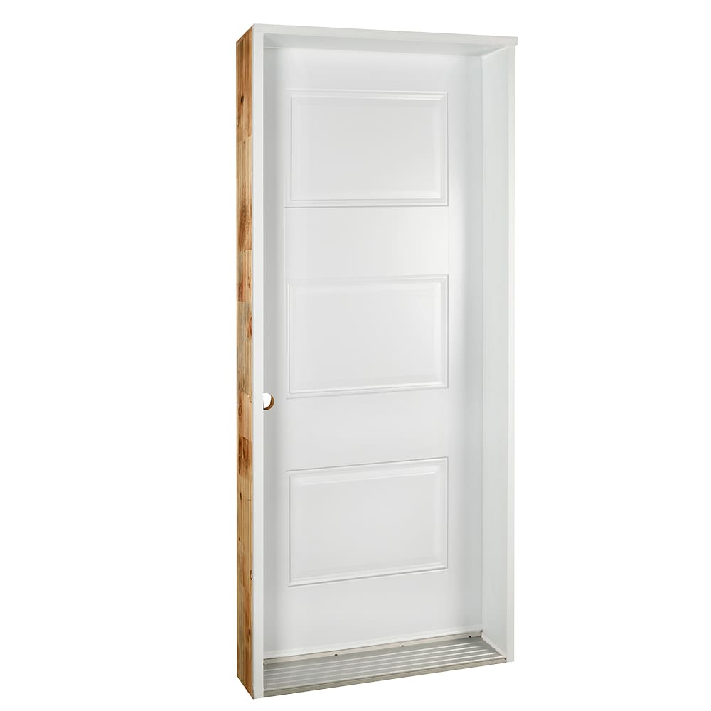 Porte d'entrée en acier Classic droite 34 po blanc