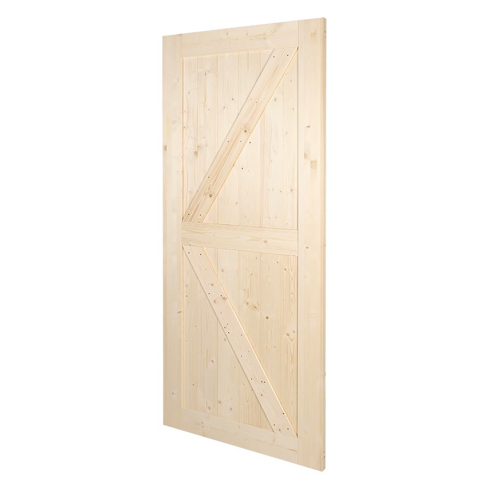 NEKTRA Simple K Pine Barn Door 34 in. x 84 in.