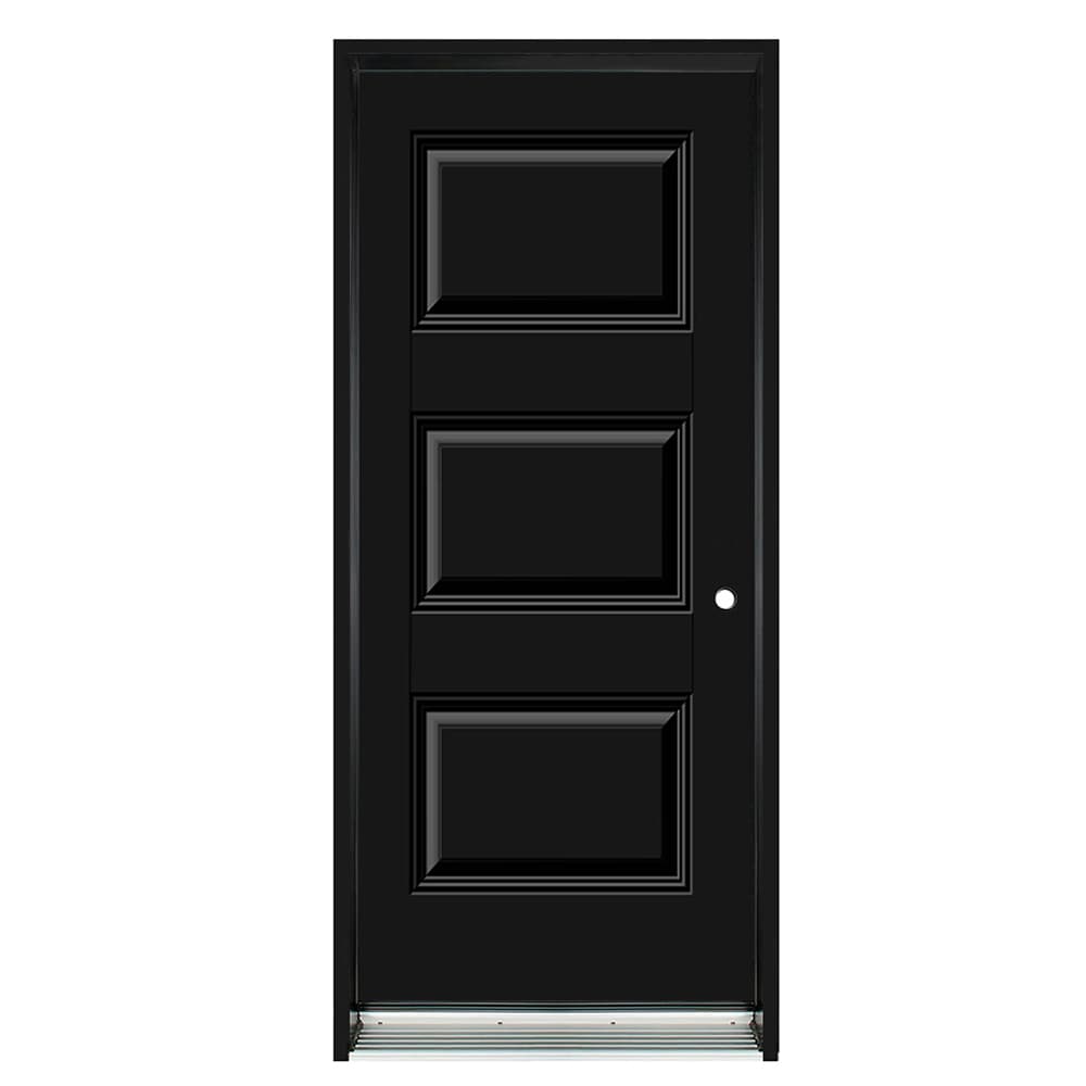 Porte d'entrée en acier B01 Classic gauche 34 po noir