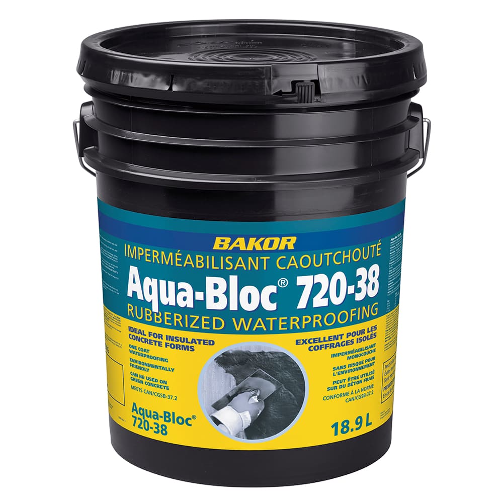 Membrane liquide d'émulsion élastomère pour imperméabilisation Aqua-Bloc noir 18,9 L