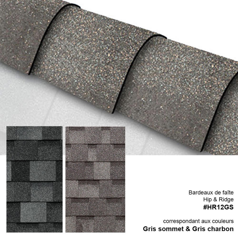 Hip & Ridge 12 Cap Shingles Summit Grey & Charcoal Grey