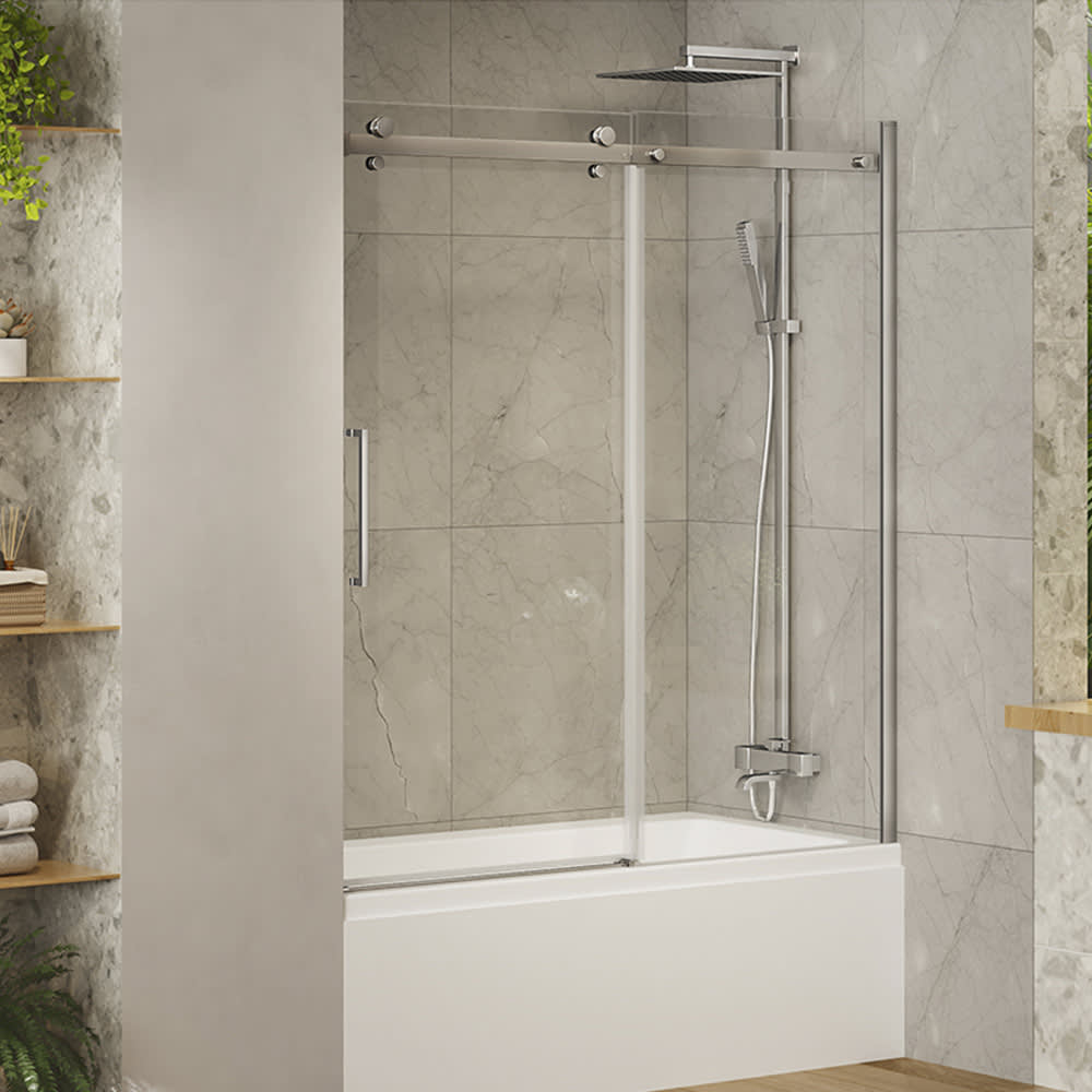 Porte de baignoire-douche Alaska finition ronde chrome 60 po TASSILI SUPRA