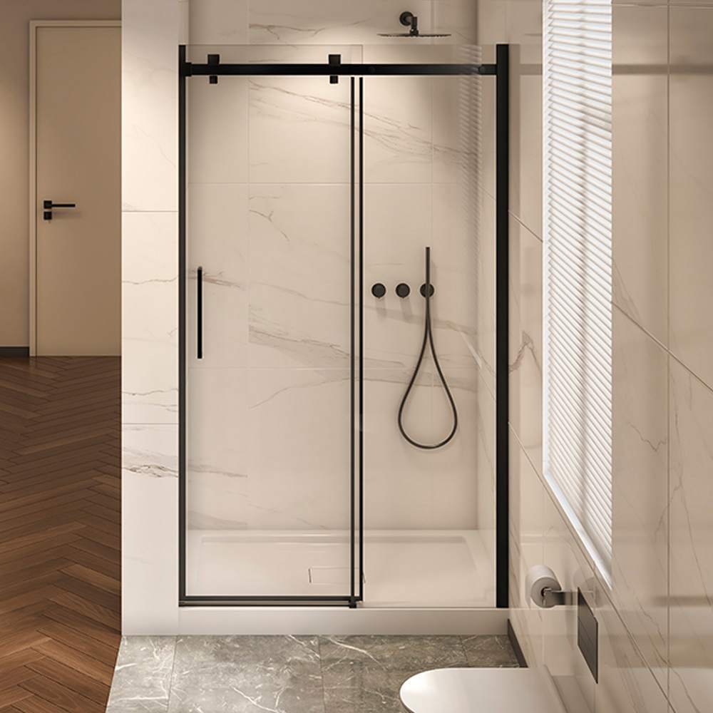 TASSILI SUPRA Alaska Alcove Shower Square Finish Black 48 in x 36 in